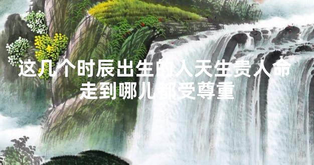 这几个时辰出生的人天生贵人命 走到哪儿都受尊重